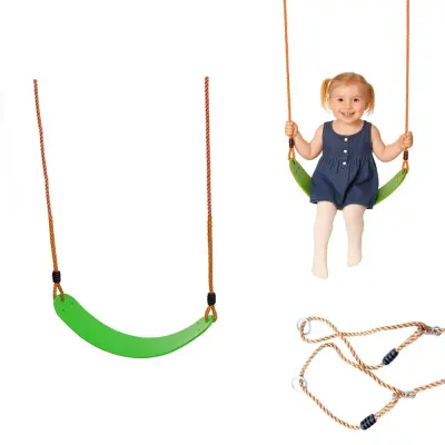 Sedež za gugalnico za otroke prilagodljiv - svetlo zelena barva