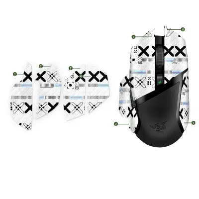 Izboljšan oprijem: Bele tiskane protizdrsne nalepke za miško