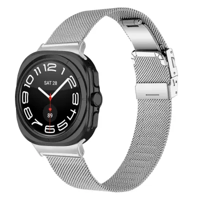 Kompatibilno z Samsung Watch8 Milanese jeklenim paščkom z zaponko Silver