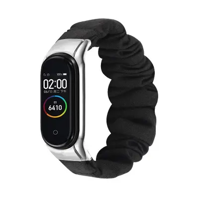 Združljiv z Xiaomi 8 Pametna zapestnica Elastičen scrunchie pašček Black