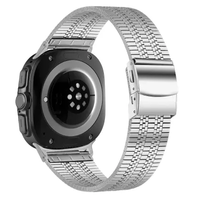 Kompatibilen z Samsung Galaxy Watch Ultra 8 Nehrbtnik Jekleni Pas Silver