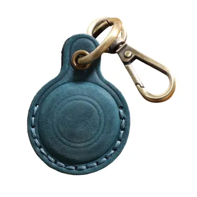 Premium usnjeno ohišje za Apple AirTag Blue