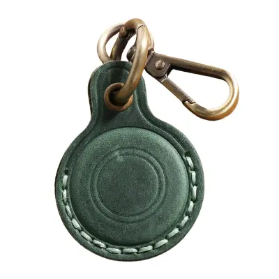 Premium usnjeno ohišje za Apple AirTag Green