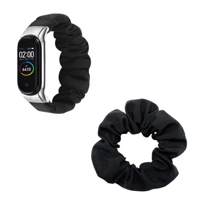 Združljiv z Xiaomi 8 Pametna zapestnica Elastični scrunchie pašček za uro Black