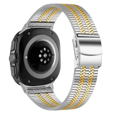 Kompatibilen z Samsung Galaxy Watch Ultra 8 Nehrbtnik Jekleni Pas silver+gold