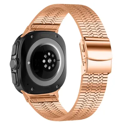Kompatibilen z Samsung Galaxy Watch Ultra 8 Nehrbtnik Jekleni Pas PinkGold