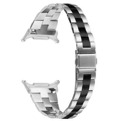 Kompatibilen z Samsung Galaxy Watch8 Trak iz nerjavečega jekla s trojnimi povezavami Black