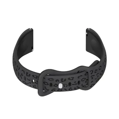 Sivo-črn silikonski pašček za uro - 16 mm