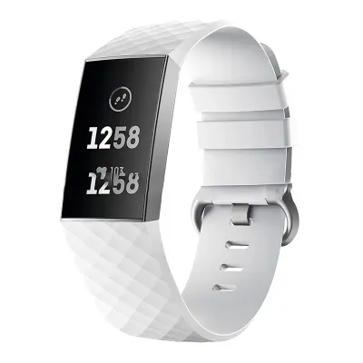 Beli silikonski pašek za uro Fitbit Charge 4/3 - Velik