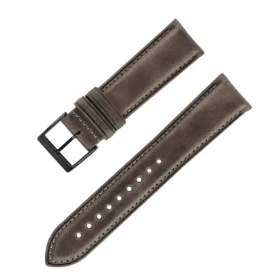 Italijanski Svetlo Spremenljiv Navaden Oljni Vosek Goveje Usnje Pašček za Uro Grey 24 mm