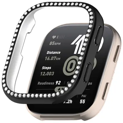 Kompatibilno s Huami Amazfit Bip6 (A2435) zaščitno ohišje z enorednimi kristali Black