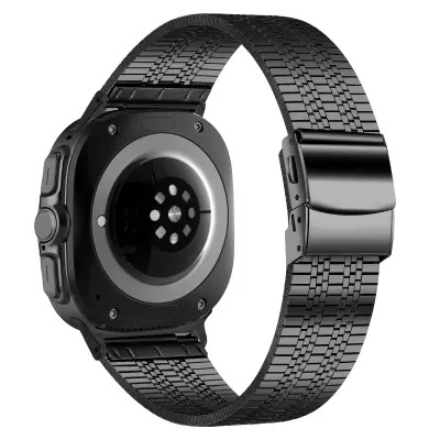 Kompatibilen z Samsung Galaxy Watch Ultra 8 Nehrbtnik Jekleni Pas Black