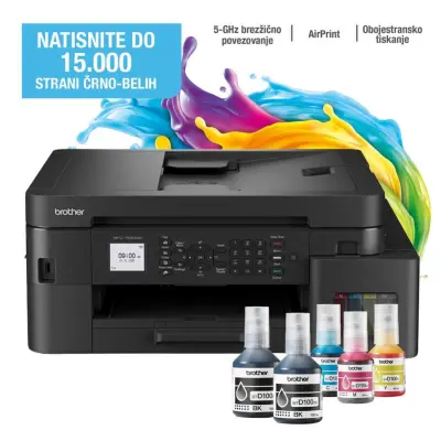 Tiskalnik multifunkcijski brizgalni barvni Brother MFC-T930DW A4 duplex tisk enostransko skeniranje USB LAN WiFi 17ppm (MFCT930DWYJ1)