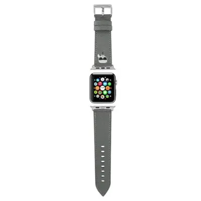 KARL LAGERFELD PAS ZA APPLE WATCH 38 40 41MM SAFFIANO SILVER KARL HEADS