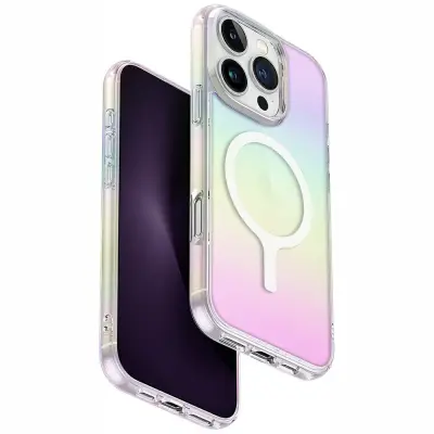 UNIQ IRIDESCIA OVITEK ZA IPHONE 16 PRO MAGCLICK ZAŠČITA PRED POLNJENJEM IN POLNJENJE