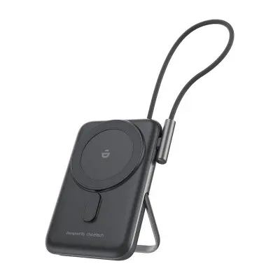 CHOETECH B735 10000MAH 20W PD MAGNETNI NAPAJALNIK + KABEL USB-C (ČRN)