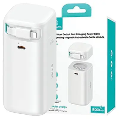 USAMS POWERBANK Z KABLOM NA TULJAVO ZA LIGHTNING 18000MAH PD45W ZA TELEFONE