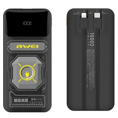 AWEI POWERBANK S KABLOM ZA LIGHTNING P77K 10000MAH 22.5W ZA IPHONE 11 12 13
