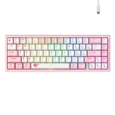 MEHANSKA IGRALNA TIPKOVNICA HAVIT KB874L RGB (ROZA/BELA)