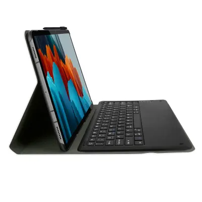 Samsung Galaxy Tab S7 11.0 in Tab S8 Bluetooth tipkovnica z zaščitnim etuijem, funkcija stojala - črna