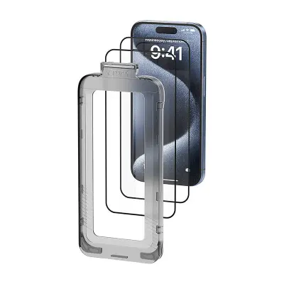 VENTION KALJENO STEKLO KUKTCC-20 ZA IPHONE 15 PLUS APLIKATOR ENOSTAVNA NAMESTITEV