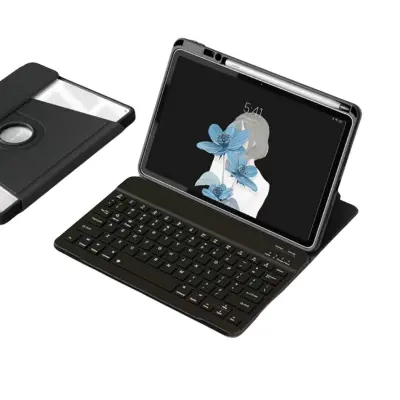 Združljiv iPad 10.9/11-palčni/Air 11 (2024) 360° vrtljiv nosilec Bluetooth tipkovnica + etui