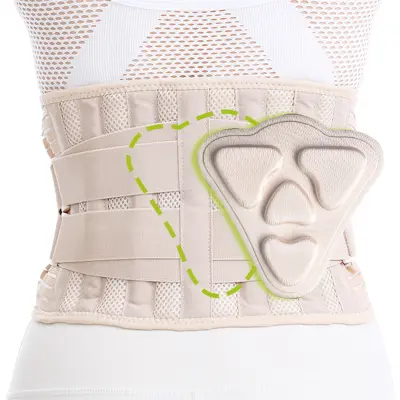 Športni podporni pas v barvi kože s kompresijo Beige L