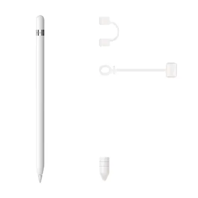 Združljivo s Apple Pencil: Silikonski komplet treh pokrovčkov - bel