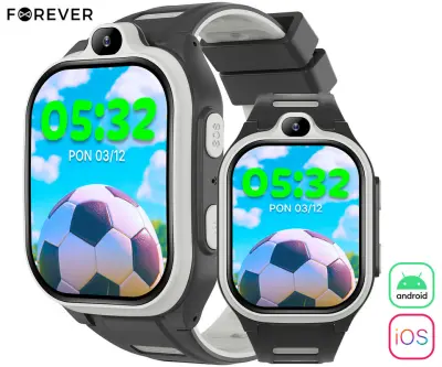 Pametna ura FOREVER Boost KW-530, črna, 4G LTE, Android, IPS zaslon, AI funkcije, GPS+WIFI+LBS, video klici, SOS, APP, IP67