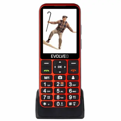 EVOLVEO Easyphone LT EP-880 telefon na tipke za starejše 4G rdeč