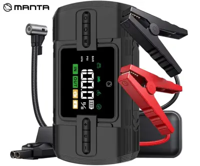 Zagonska baterija s tlačilko MANTA MAJS001AP 4V1, 12000mAh, 1200A, 150PSI/10.3bar, USB-C