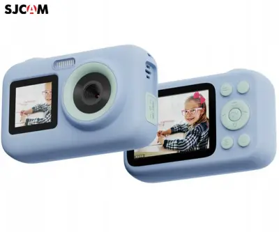 Otroški fotoaparat SJCAM FUNCAM+ 44MP, moder, HD, 2 zaslona, spletna kamera