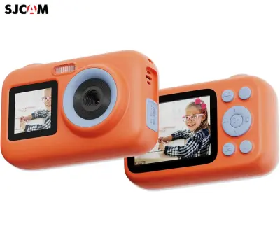 Otroški fotoaparat SJCAM FUNCAM+ 44MP, oranžen, HD, 2 zaslona, spletna kamera