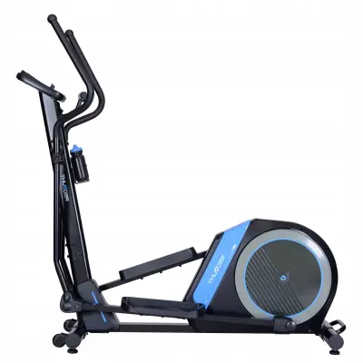 Eliptični trenažer THUNDER® GROW – elektromagnetni, 32 stopenj upora, 130 kg, 48 cm korak, Bluetooth, programi, bidon