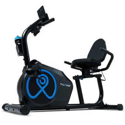 Ležeče sobno kolo THUNDER® JET – Magnetni upor 16 stopenj, 110 kg nosilnosti, udobno sedeže, pulzni senzorji, tiho delovanje