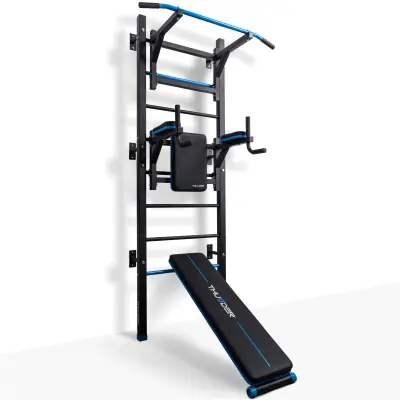 Stenske poročne THUNDER® RITMO – večfunkcijska drabinka z držali, klopjo, 150 kg nosilnosti, 220 cm višine