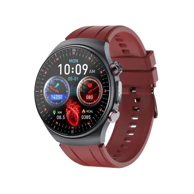 AMOLED ECG Pametna Ura s Silikonskim Paščkom - Sledenje Zdravju in Kondiciji Red