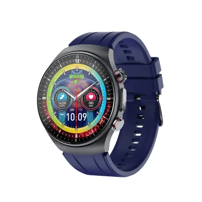 AMOLED ECG Pametna Ura s Silikonskim Paščkom - Sledenje Zdravju in Kondiciji Blue