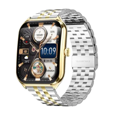 Titanium Gold & Silver Band Smartwatch - Sledenje zdravju in telesni pripravljenosti