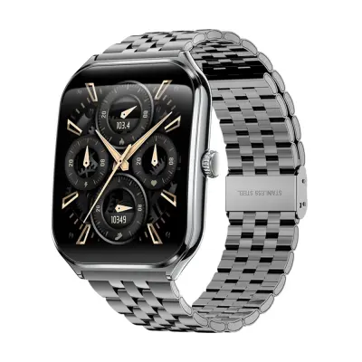 Pametna ura Space Gray s črnim jeklenim pasom - napredno sledenje zdravju