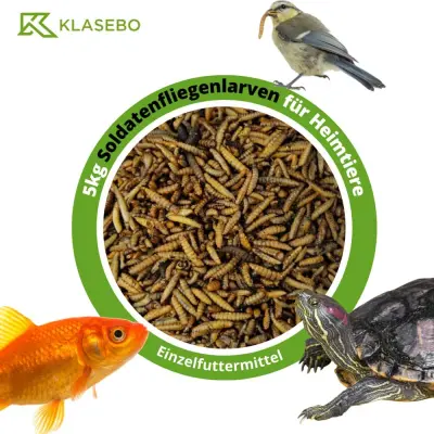 Posušene ličinke vojaške muhe 5kg Hermetia illucens  naravno krmilo z beljakovinami za terarijske živali, ribe in ptice