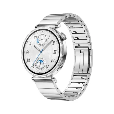 Združljiv s Huawei GT5 18 mm pašček za uro iz nerjavečega jekla - hitra sprostitev Silver