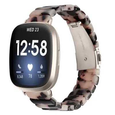 Združljiv smolni pašček za uro Fitbit Versa 3/4/Sense 2 - eleganten, vodoodporen in nastavljiv White+Black