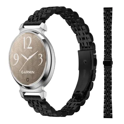 Eleganten pašček za uro iz nerjavečega jekla s sedmimi perlami, združljiv z Garmin Lily 2 Black