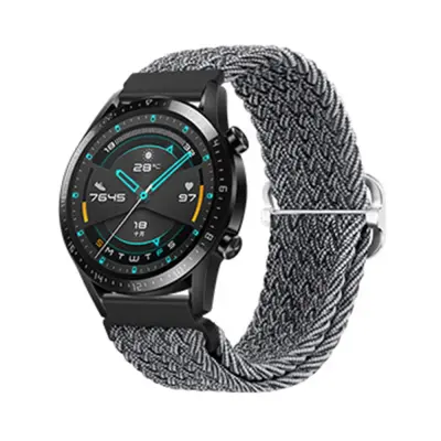 Združljiv pleten najlonski pašček za uro Huawei GT5 Pro/Buds Grey 20 mm