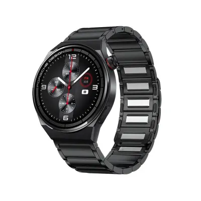 Združljiv jeklen magnetni pašček za uro Huawei GT3 Pro Black 20 mm