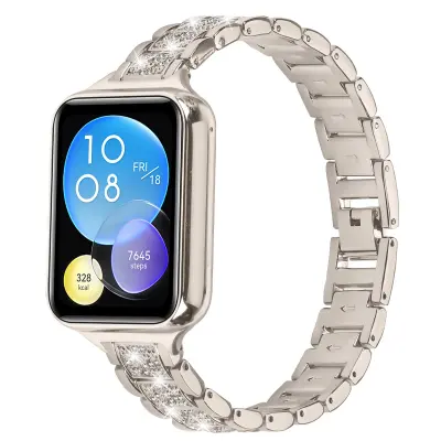 Eleganten diamantni jekleni pašček za uro, združljiv z Xiaomi 8 Pro Beige