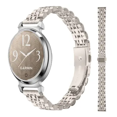 Eleganten pašček za uro iz nerjavečega jekla s sedmimi perlami, združljiv z Garmin Lily 2 Gold