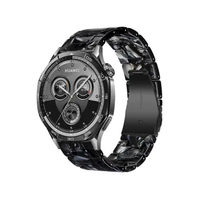 Združljiv z Huawei GT5 Pro smolni pašček iz nerjavečega jekla Black 22 mm