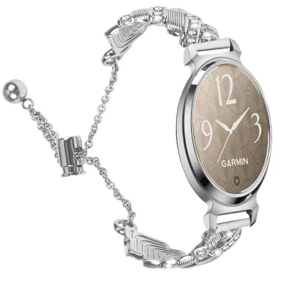 Združljiva zapestnica Garmin Lily 2 Heart Diamond - elegantna polovična zapestnica iz cinkove zlitine Silver